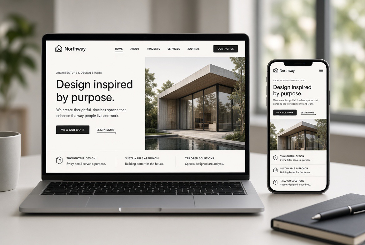 Architecture studio website by OptiFlow