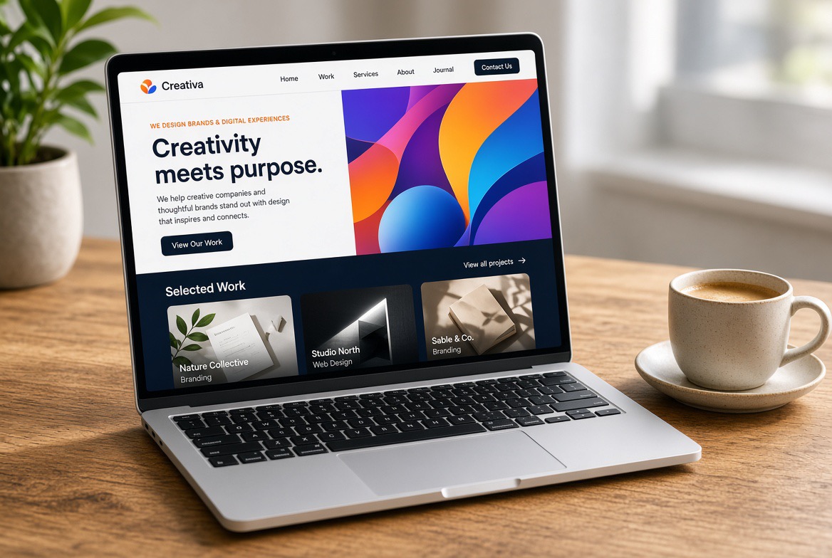 Creative agency website by OptiFlow