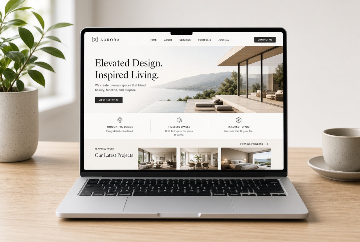 Interior design studio website by OptiFlow