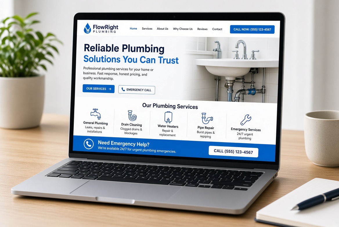 Plumbing business website by OptiFlow